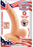 Real Skin All American Mini Whoppers Dildo with Balls - Vanilla - 4in