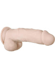 Real Supple Girthy Poseable Dildo with Balls - Flesh/Vanilla - 8.5in