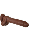 Real Supple Poseable Silicone Dildo with Balls - Chocolate - 8.25 In