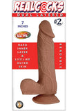 Realcocks Dual Layered #2 Bendable Dildo - Brown/Caramel - 7in