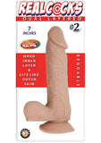 Realcocks Dual Layered #2 Bendable Dildo - Flesh/Vanilla - 7in