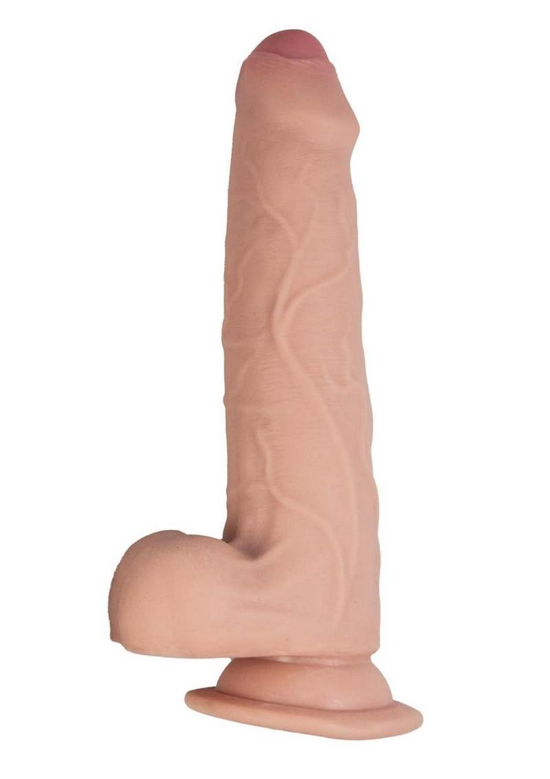 Realcocks Dual Layered Uncut Slider Thin Tip Dildo - Vanilla - 8.5in