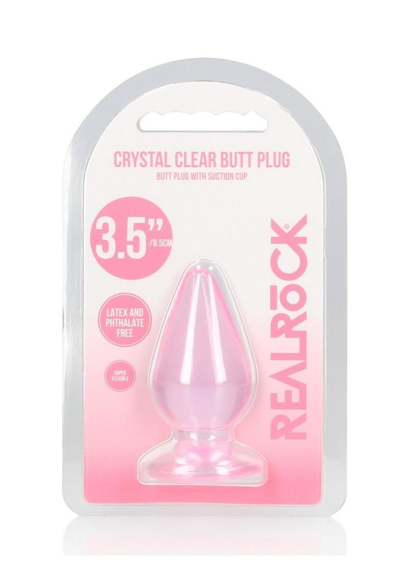 Realrock Crystal Clear Anal Plus - Clear/Pink - 3.5in