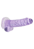 Realrock Crystal Clear Dildo with Balls - Purple - 7in