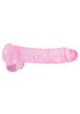 Realrock Crystal Clear Dildo with Balls - Pink - 9in