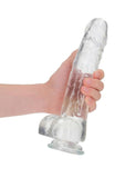 Realrock Crystal Clear Realistic Dildo with Balls - Clear - 10in