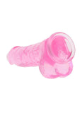 Realrock Crystal Clear Realistic Dildo with Balls - Clear/Pink - 10in