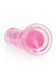 Realrock Crystal Clear Straight No Balls Dildo - Clear/Pink - 7in