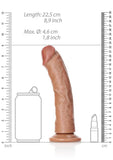 Realrock Curved Realistic Dildo with Suction Cup - Caramel - 8in