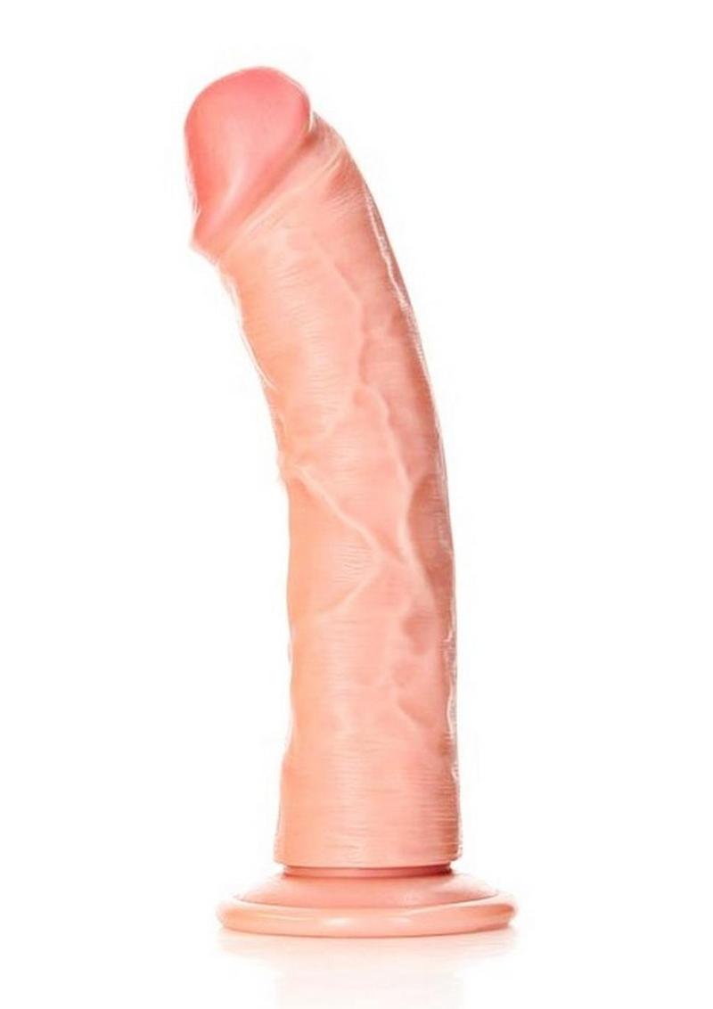 Realrock Curved Realistic Dildo with Suction Cup - Vanilla - 8in