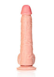 Realrock Straight Realistic Dildo with Balls and Suction Cup - Vanilla - 10in