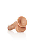 Realrock Straight Realistic Dildo with Balls and Suction Cup - Caramel - 11in