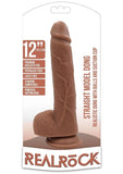 Realrock Straight Realistic Dildo with Balls and Suction Cup