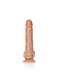 Realrock Straight Realistic Dildo with Balls and Suction Cup - Caramel - 7in