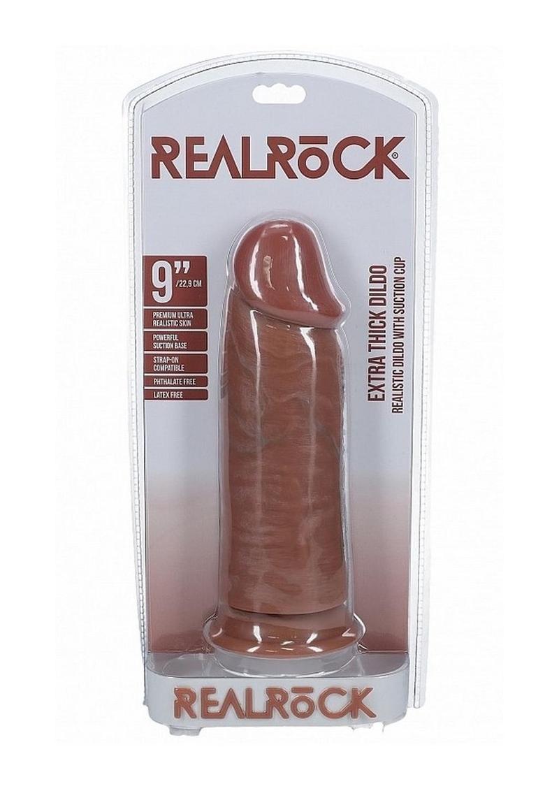 Realrock Ultra Realistic Skin Extra Thick No Balls - Caramel - 9in