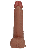 Realrock Vibrating and Rotating Cock with Balls Regular Straight - Caramel - 8in