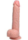 Realrock Vibrating and Thrusting Cock with Balls Regular Straight - Vanilla - 8in