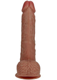 Realrock Vibrating Cock with Balls Regular Straight - Caramel - 7in