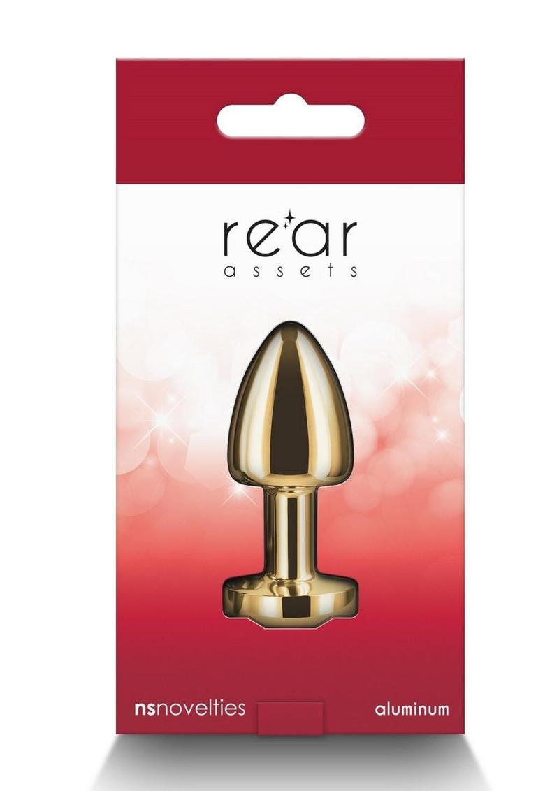 Rear Assets Aluminum Anal Plug - Petite - Gold/Metal/Red - XSmall