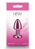 Rear Assets Aluminum Anal Plug - Petite - Metal/Pink - XSmall