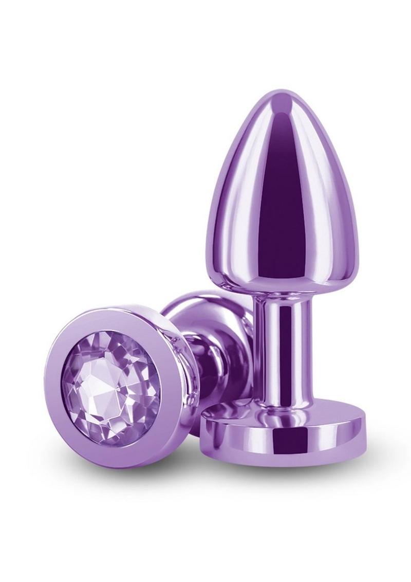 Rear Assets Aluminum Anal Plug - Petite - Metal/Purple - XSmall