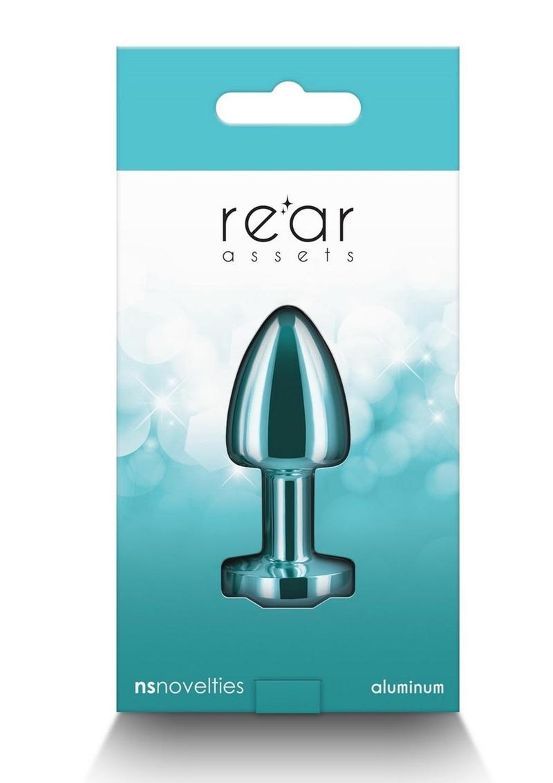 Rear Assets Aluminum Anal Plug - Petite - Metal/Teal - XSmall