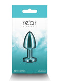 Rear Assets Aluminum Anal Plug - Petite - Metal/Teal - XSmall