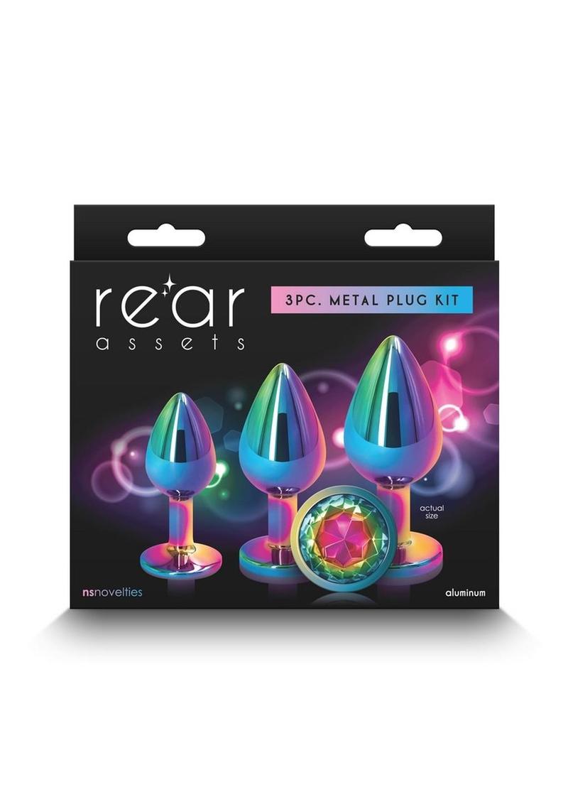 Rear Assets Aluminum Anal Plug Trainer Kit - Multicolor/Rainbow - 3 Pieces