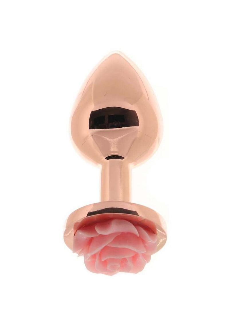 Rear Assets Rose Aluminum Anal Plug - Metal/Pink/Rose Gold - Medium