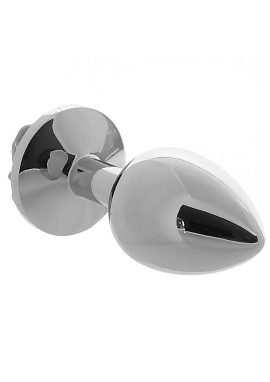 Rear Assets Rose Aluminum Anal Plug - Black/Metal/Silver - Small