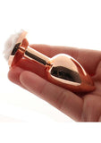 Rear Assets Rose Aluminum Anal Plug - Metal/Rose Gold/White - Small