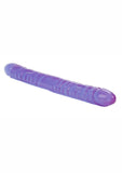 Reflective Gel Veined Double Dildo - Purple - 18in