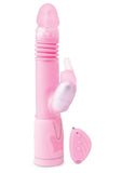 Remote Control Thrusting Rabbit Pearl Vibrator - Pink