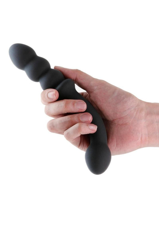 Renegade Duel Rechargeable Silicone Dual End Vibrator - Black