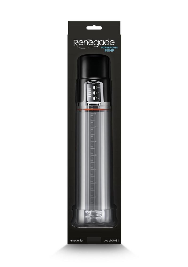 Renegade Powerhouse Rechargeable Penis Pump - Black/Clear