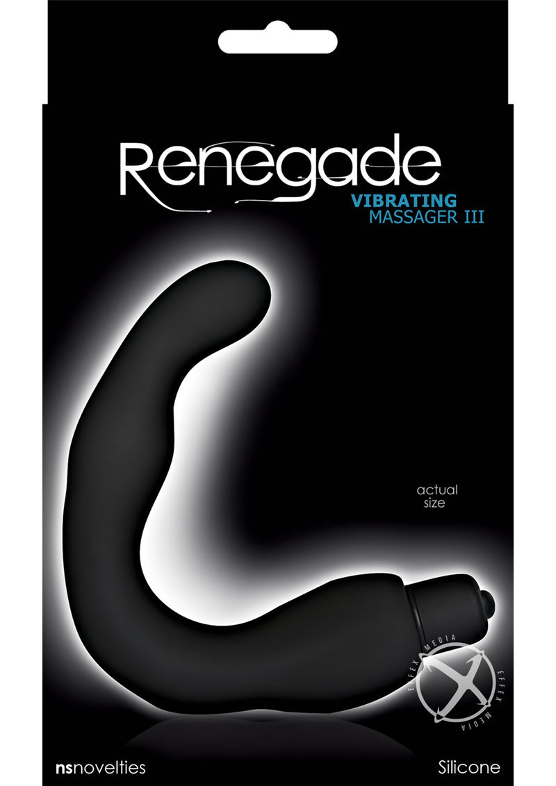 Renegade Silicone Vibrating Massager III - Black