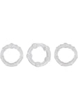 Renegade Super Stretchable Intensity Cock Rings - Clear - Set Of 3