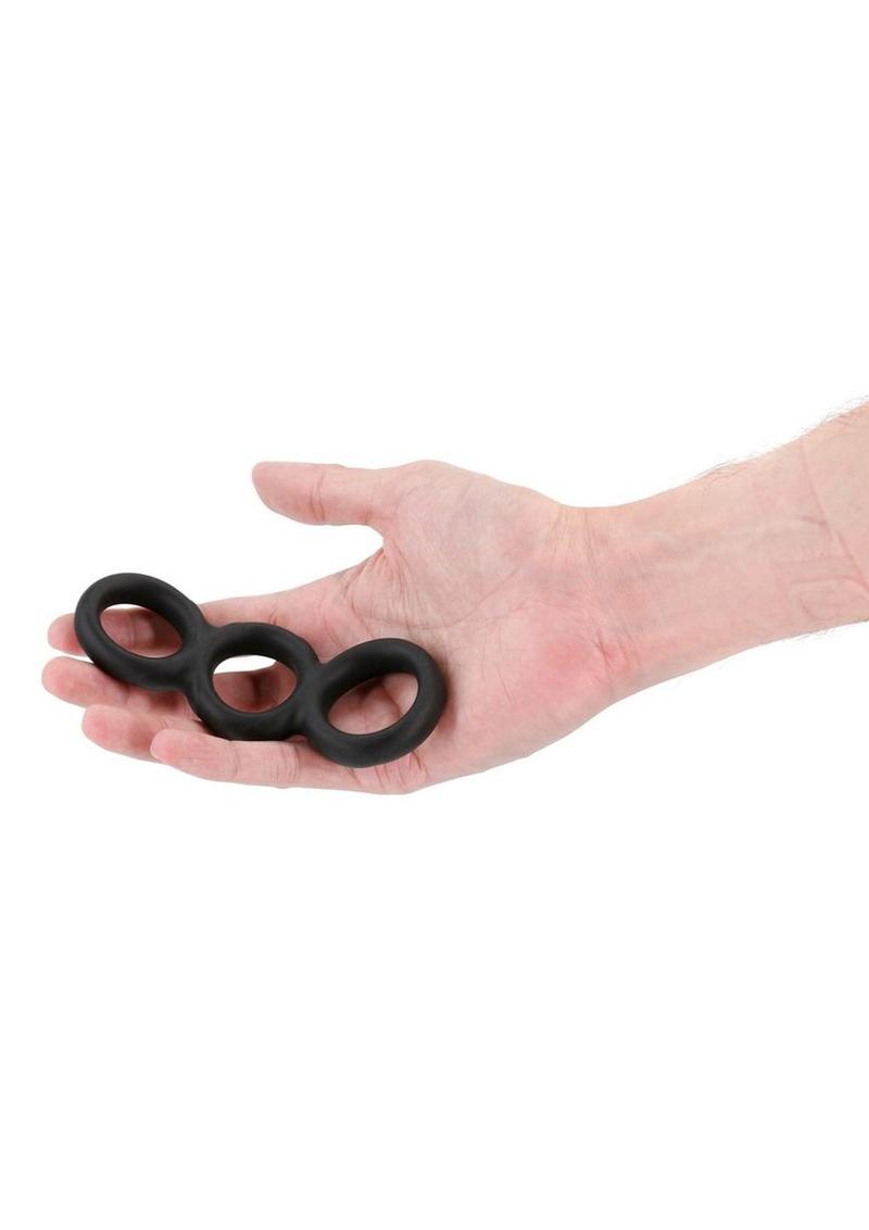 Renegade Threefold Silicone Cock Ring - Black