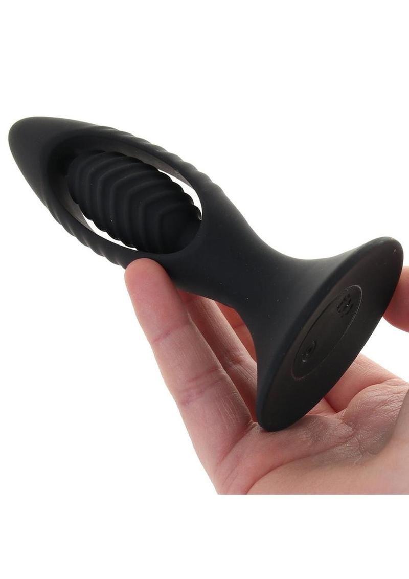 Renegade V2 Silicone Rechargeable Anal Plug with Remote Control - Black