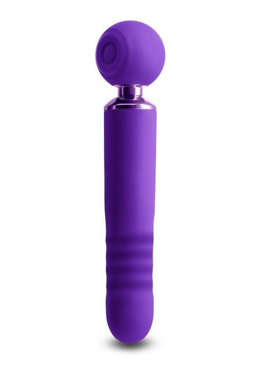 Revel Fae Rechargeable Silicone Vibrator with Clitoral Stimulator - Purple