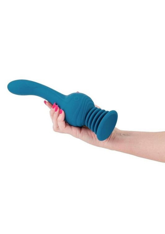 Revolution Earthquake Rechargeable Silicone Vibrator with Remote Control - Teal