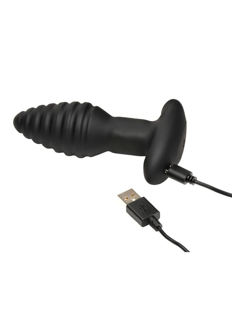 Rimmers Model-E Vibrating Rechargeable Silicone Rimming Plug with Remote Control - Black