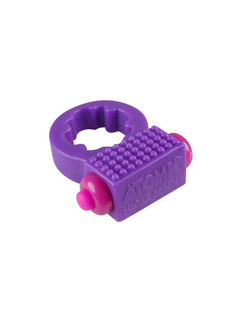 Rock Candy Sugar Grinder Vibrating Cock Ring - Purple
