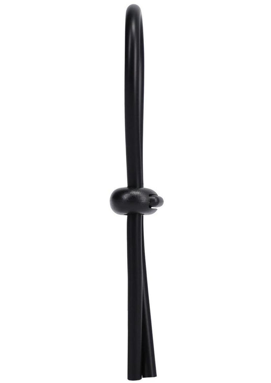 Rock Solid Lasso Double Lock Adjustable Silicone Cock Ring - Black