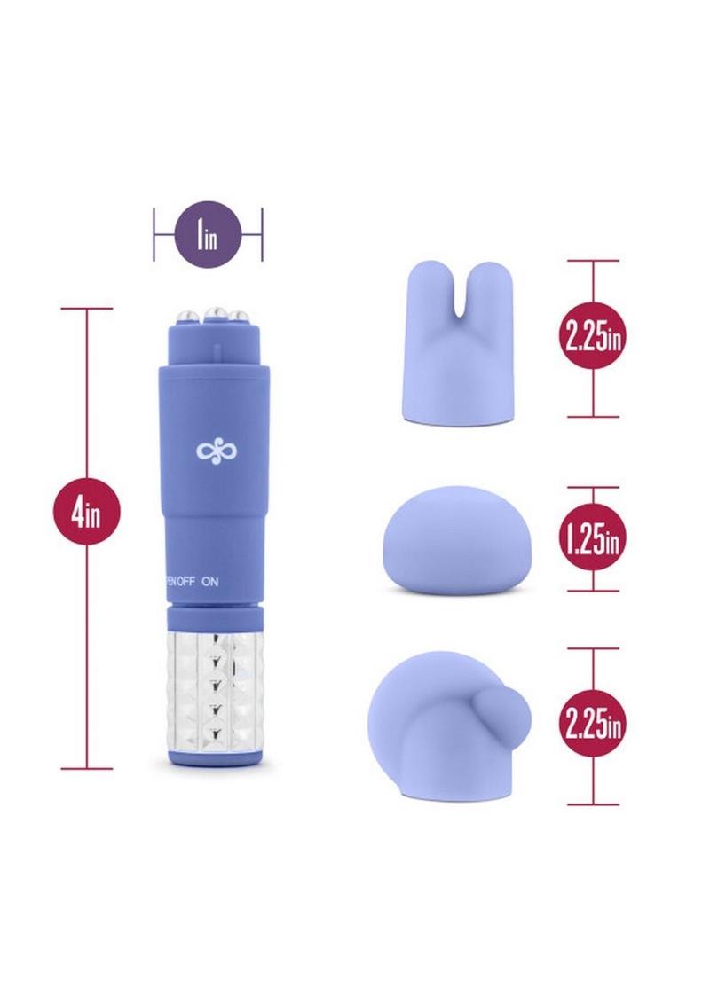 Rose Revitalize Massage Kit with Silicone Attachments - Periwinkle/Purple