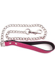 Rouge Leather Lead Chain - Metal/Pink