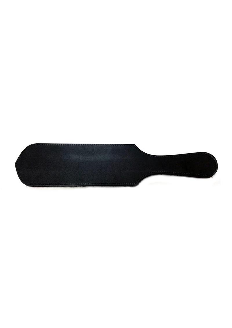 Rouge Leather Paddle with Faux Fur - Black/Red