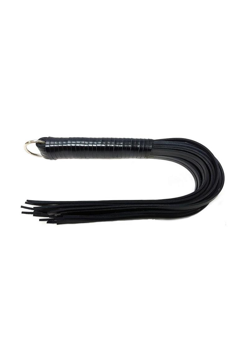 Rouge Leather Spiral Flogger - Black