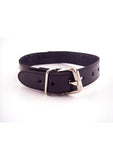 Rouge O Ring Studded Adjustable Leather Collar - Black