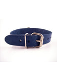 Rouge O Ring Studded Adjustable Leather Collar - Blue